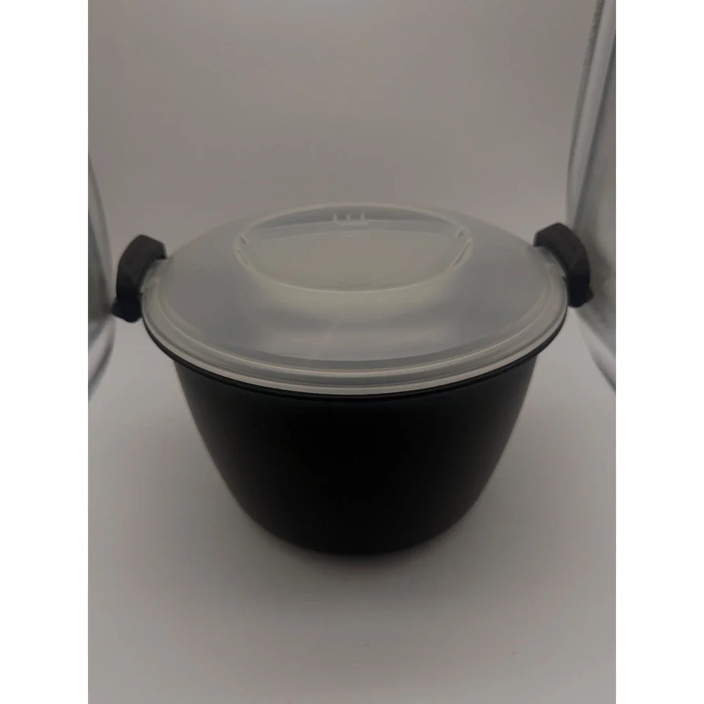 Pampered Chef Rice Cooker Plus Black Microwave Steamer 3 Quart 2779 Made in USA